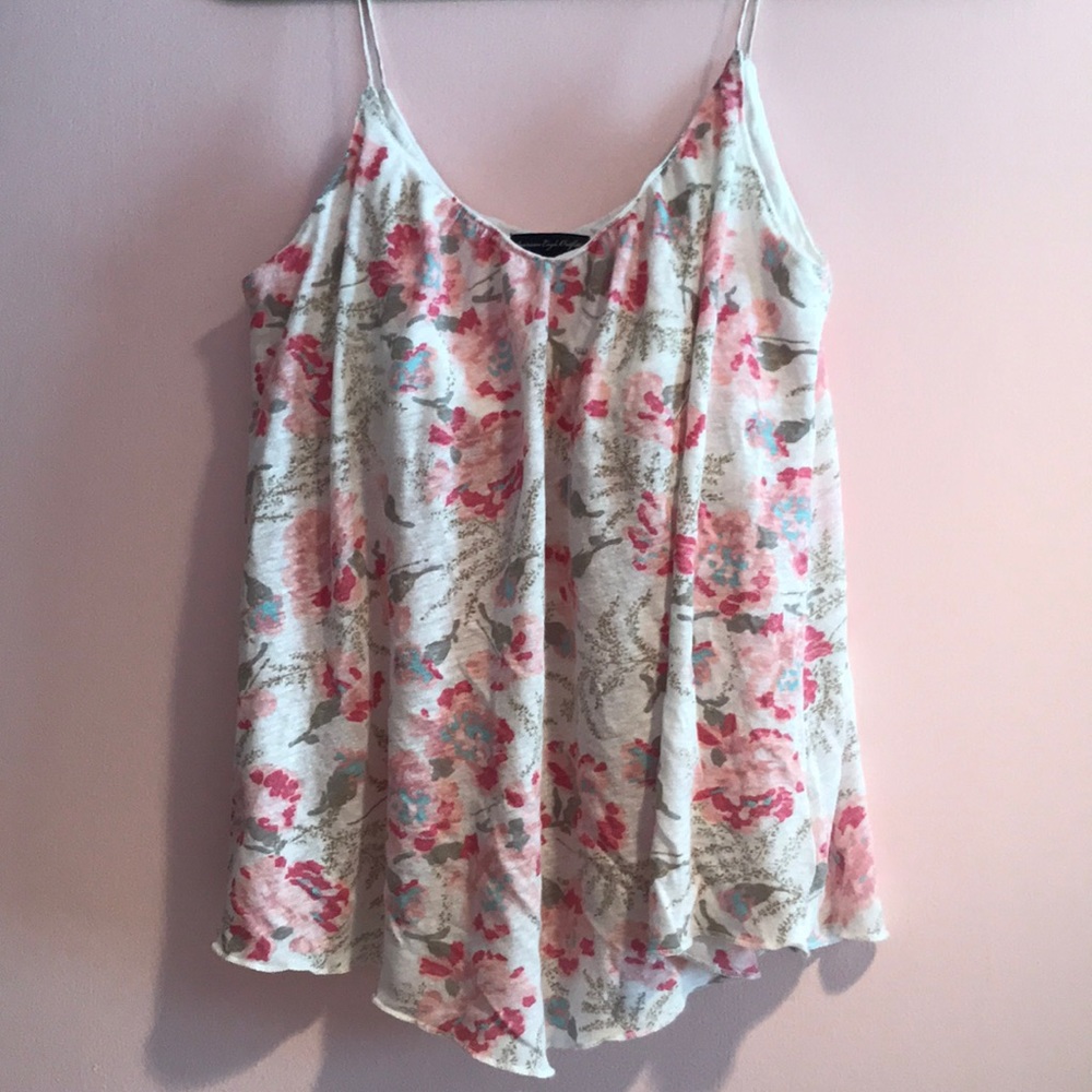 White/Pink floral tank